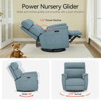 Fauteuil inclinable pivotant et électrique MCombo pour chambre d'enfant, tissu PR601