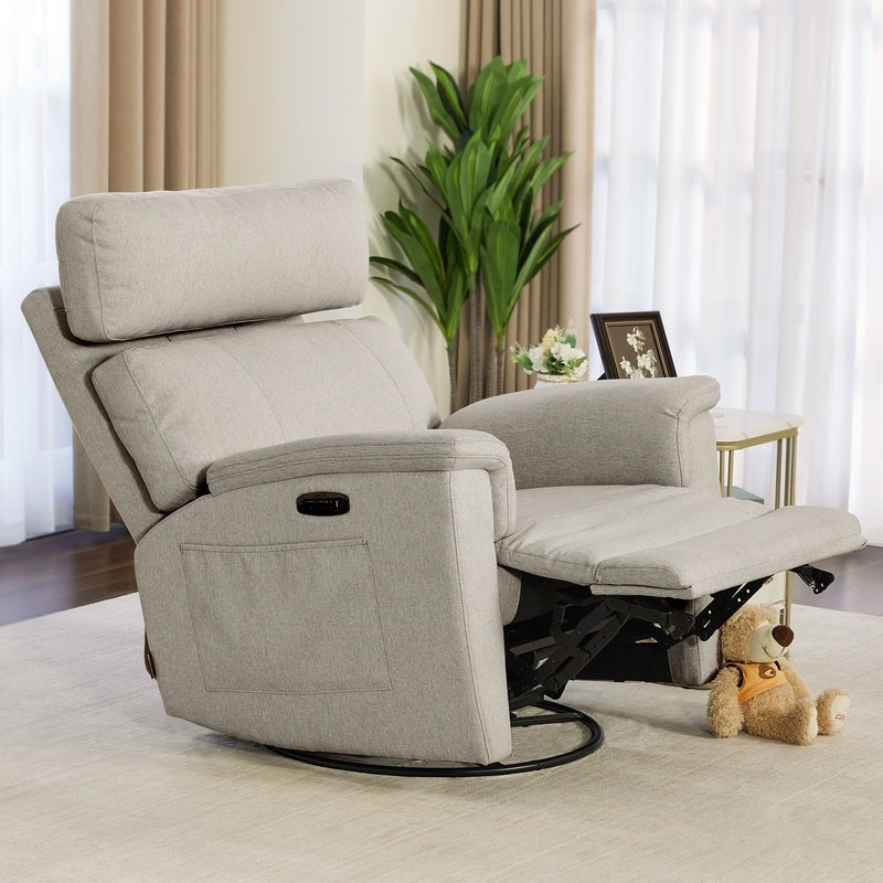 Fauteuil inclinable pivotant et électrique MCombo pour chambre d'enfant, tissu PR601
