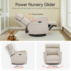 Fauteuil inclinable pivotant et électrique MCombo pour chambre d'enfant, tissu PR601