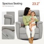 Fauteuil inclinable pivotant et électrique MCombo pour chambre d'enfant, tissu PR601