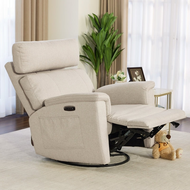 Fauteuil inclinable pivotant et électrique MCombo pour chambre d'enfant, tissu PR601