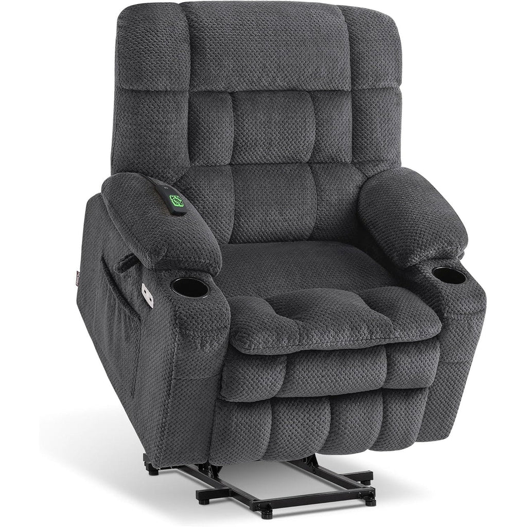 Fauteuil inclinable électrique à double moteur MCombo avec massage et chauffage, positions infinies, tissu R7894 (petit-large)