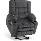 Fauteuil inclinable électrique à double moteur MCombo avec massage et chauffage, positions infinies, tissu R7894 (petit-large)