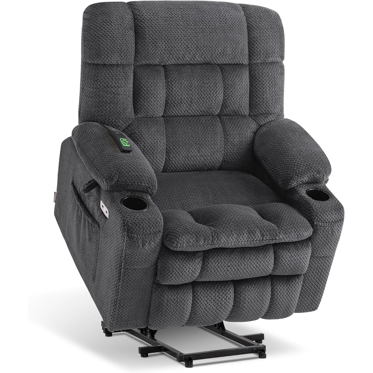 Fauteuil inclinable électrique à double moteur MCombo avec massage et chauffage, positions infinies, tissu R7894 (petit-large)
