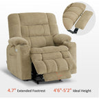 Fauteuil inclinable électrique à double moteur MCombo avec massage et chauffage, positions infinies, tissu R7894 (petit-large)