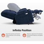 Fauteuil inclinable électrique à double moteur MCombo avec massage et chauffage, positions infinies, tissu R7894 (petit-large)