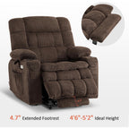Fauteuil inclinable électrique à double moteur MCombo avec massage et chauffage, positions infinies, tissu R7894 (petit-large)