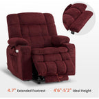 Fauteuil inclinable électrique à double moteur MCombo avec massage et chauffage, positions infinies, tissu R7894 (petit-large)