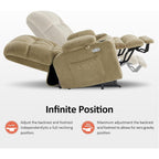 Fauteuil inclinable électrique à double moteur MCombo avec massage et chauffage, positions infinies, tissu R7894 (petit-large)