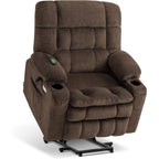 Fauteuil inclinable électrique à double moteur MCombo avec massage et chauffage, positions infinies, tissu R7894 (petit-large)