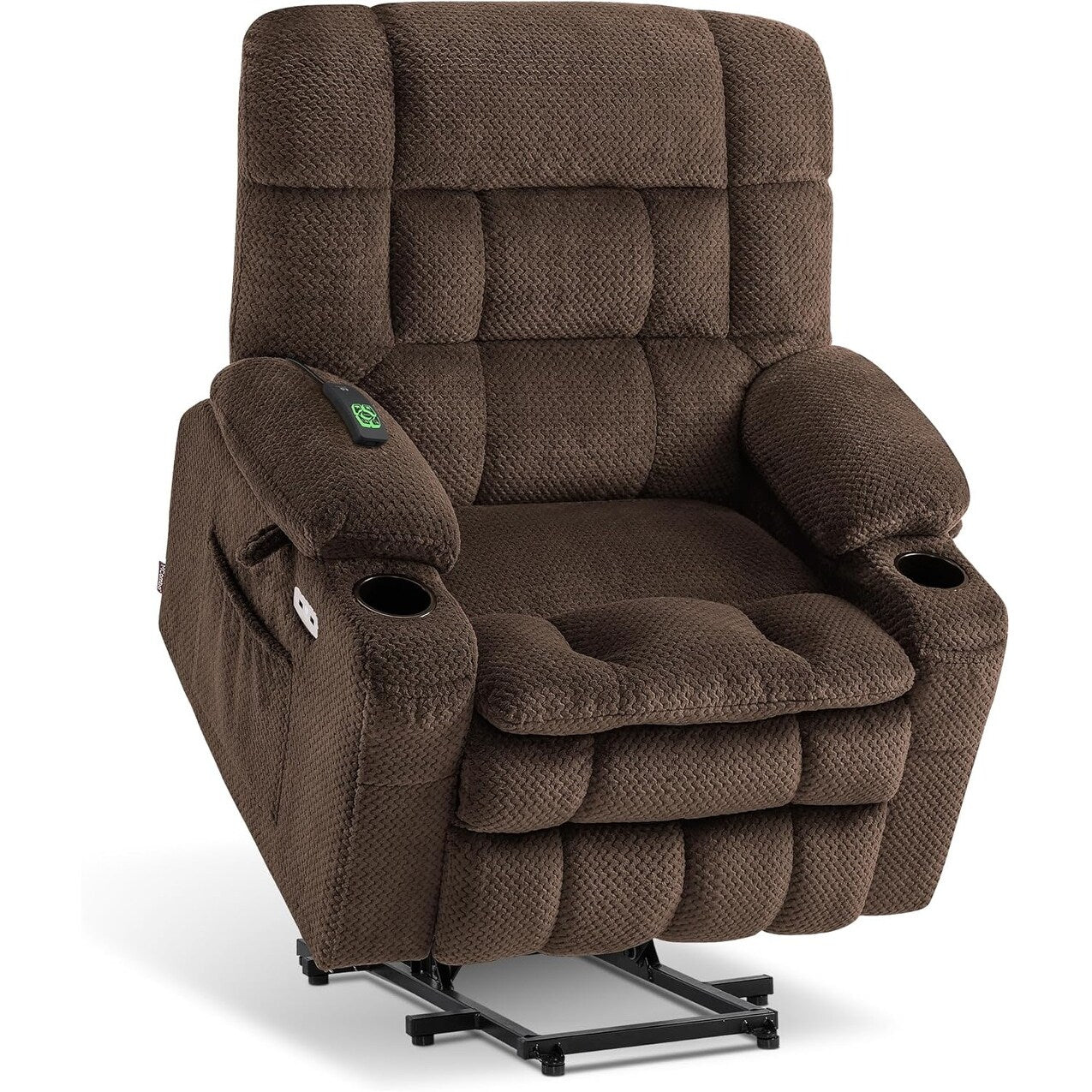 Fauteuil inclinable électrique à double moteur MCombo avec massage et chauffage, positions infinies, tissu R7894 (petit-large)