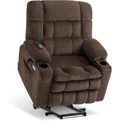 Fauteuil inclinable électrique à double moteur MCombo avec massage et chauffage, positions infinies, tissu R7894 (petit-large)