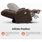 Fauteuil inclinable électrique à double moteur MCombo avec massage et chauffage, positions infinies, tissu R7894 (petit-large)