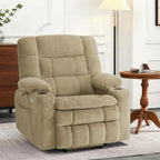 Fauteuil inclinable électrique à double moteur MCombo avec massage et chauffage, positions infinies, tissu R7894 (petit-large)