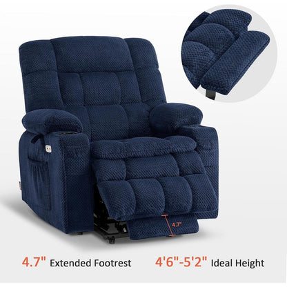 Fauteuil inclinable électrique à double moteur MCombo avec massage et chauffage, positions infinies, tissu R7894 (petit-large)