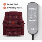 Fauteuil inclinable électrique à double moteur MCombo avec massage et chauffage, positions infinies, tissu R7894 (petit-large)