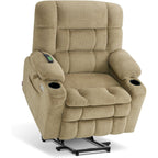 Fauteuil inclinable électrique à double moteur MCombo avec massage et chauffage, positions infinies, tissu R7894 (petit-large)