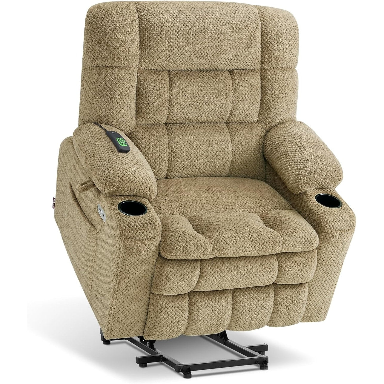 Fauteuil inclinable électrique à double moteur MCombo avec massage et chauffage, positions infinies, tissu R7894 (petit-large)