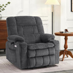 Fauteuil inclinable électrique à double moteur MCombo avec massage et chauffage, positions infinies, tissu R7894 (petit-large)