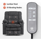 Fauteuil inclinable électrique à double moteur MCombo avec massage et chauffage, positions infinies, tissu R7894 (petit-large)