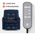 Fauteuil inclinable électrique à double moteur MCombo avec massage et chauffage, positions infinies, tissu R7894 (petit-large)