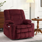 Fauteuil inclinable électrique à double moteur MCombo avec massage et chauffage, positions infinies, tissu R7894 (petit-large)