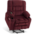 Fauteuil inclinable électrique à double moteur MCombo avec massage et chauffage, positions infinies, tissu R7894 (petit-large)