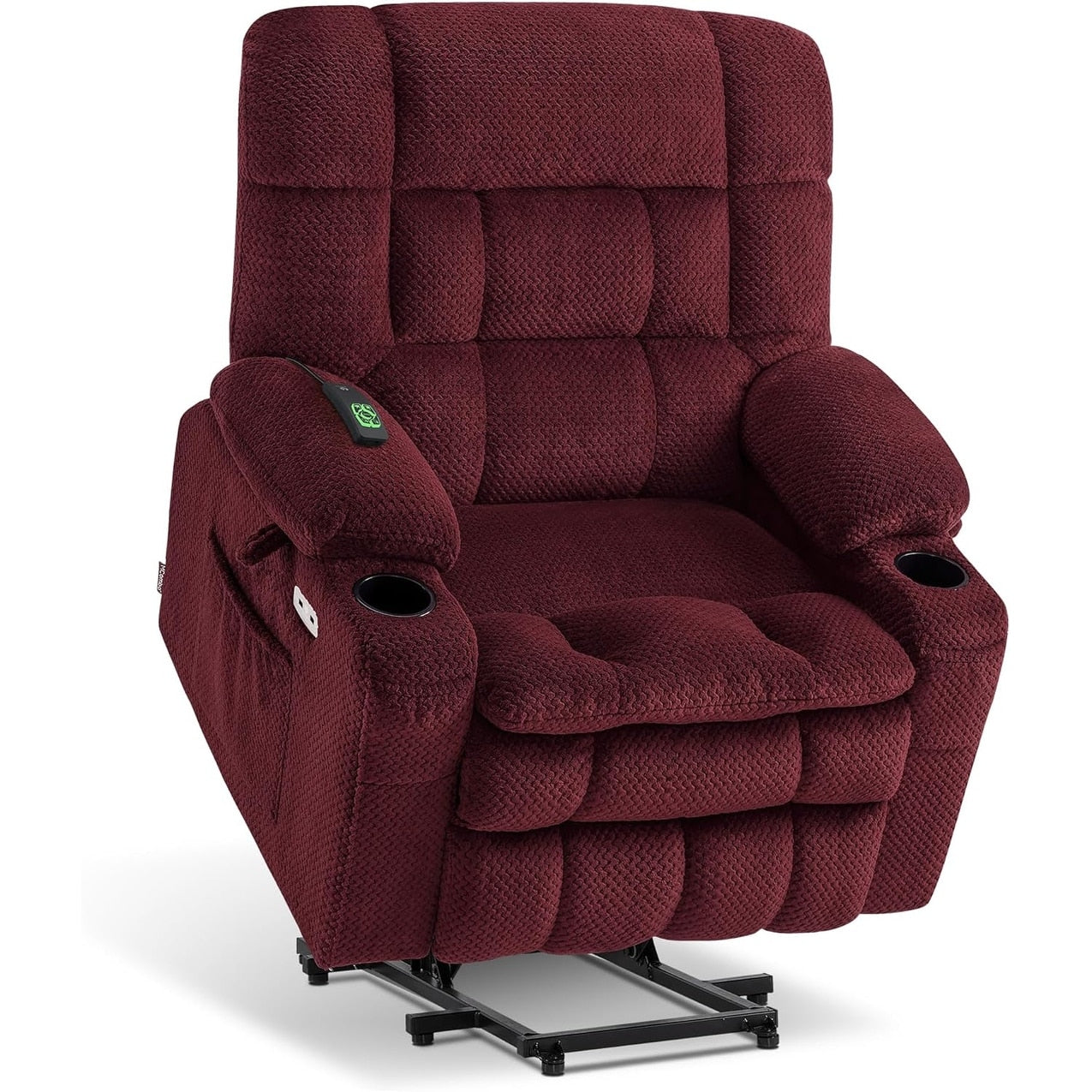 Fauteuil inclinable électrique à double moteur MCombo avec massage et chauffage, positions infinies, tissu R7894 (petit-large)