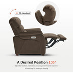 Fauteuil inclinable électrique MCombo Zero Wall-Hugger avec appui-tête réglable, idéal pour les petits espaces et les camping-cars, tissu ST257