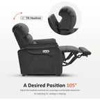 Fauteuil inclinable électrique MCombo Zero Wall-Hugger avec appui-tête réglable, idéal pour les petits espaces et les camping-cars, tissu ST257