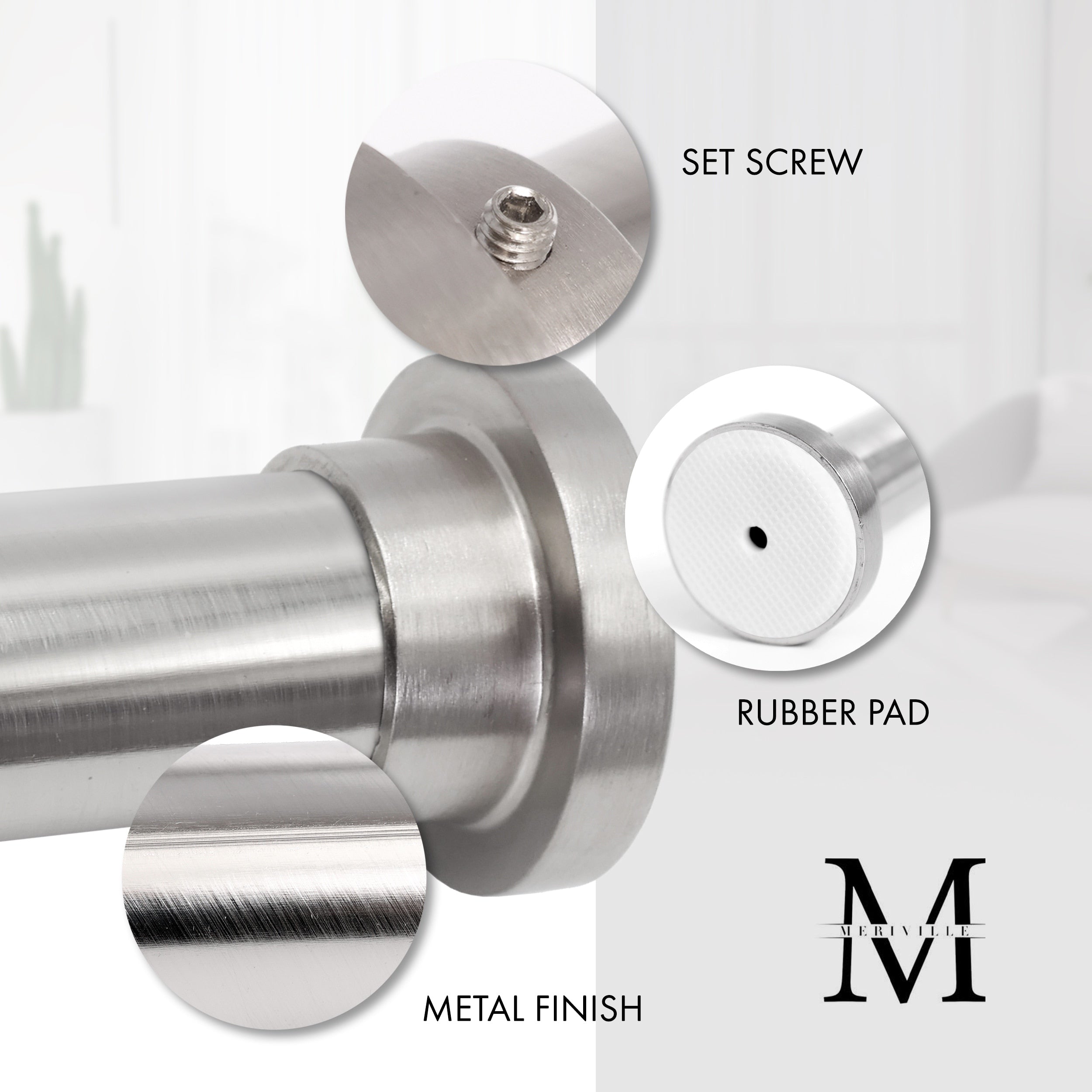 Tige de tension à ressort métallique MERIVILLE de 1 pouce de diamètre, réglable