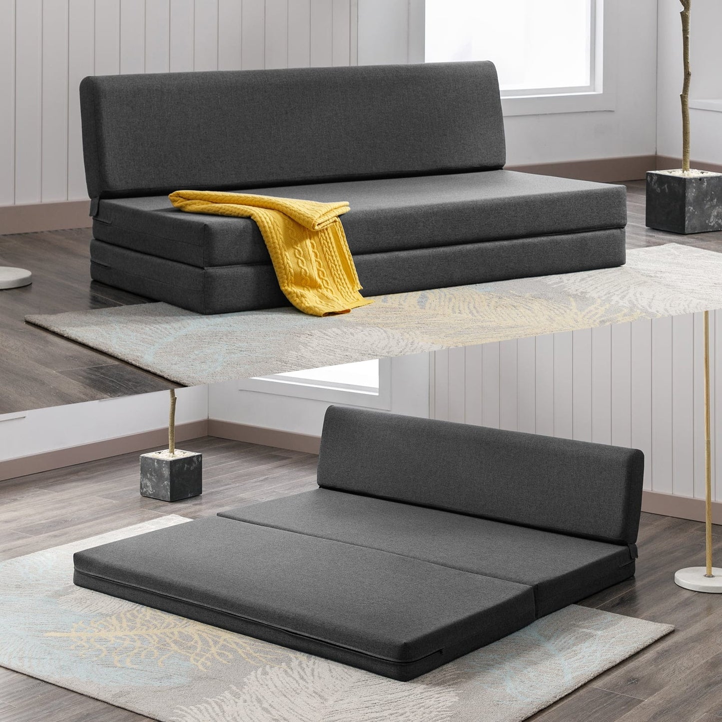 Canapé-lit pliant Mixoy, canapé-lit pliant, fauteuil-lit pour salon, matelas de sol convertible rembourré