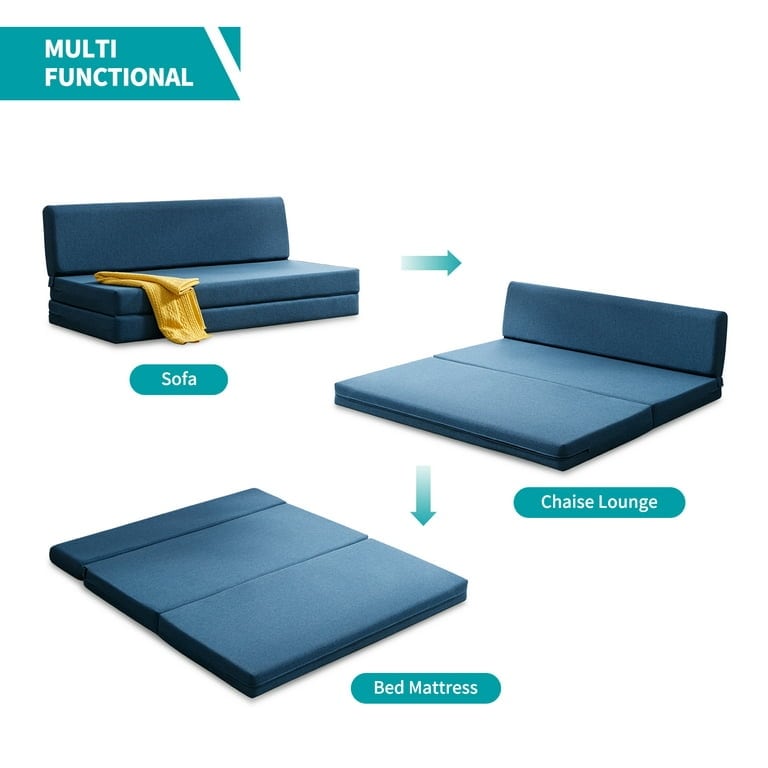 Canapé-lit pliant Mixoy, canapé-lit pliant, fauteuil-lit pour salon, matelas de sol convertible rembourré
