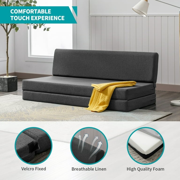 Canapé-lit pliant Mixoy, canapé-lit pliant, fauteuil-lit pour salon, matelas de sol convertible rembourré