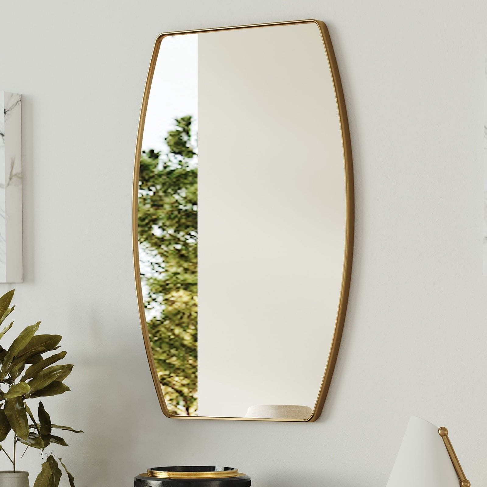 Miroir mural oblong en métal MacLuu