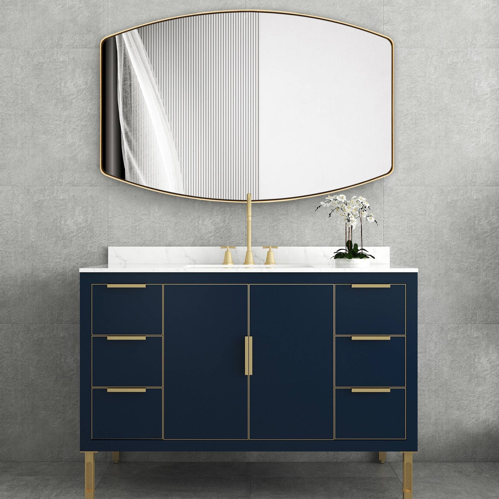 Miroir mural oblong en métal MacLuu