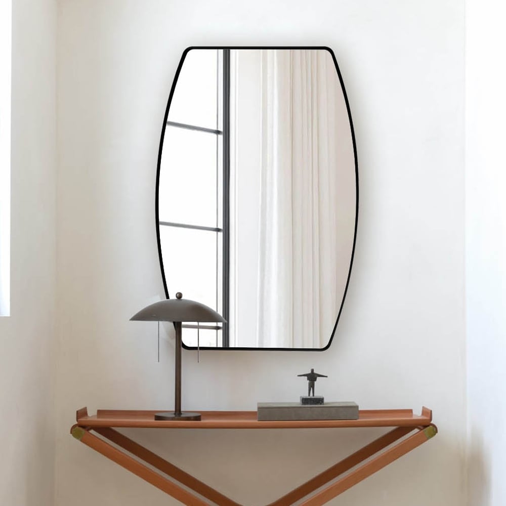 Miroir mural oblong en métal MacLuu
