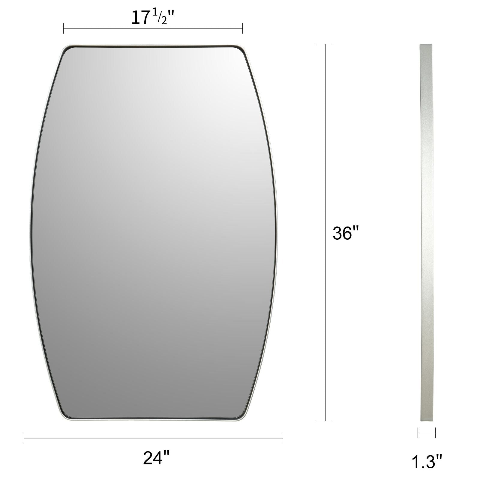 Miroir mural oblong en métal MacLuu