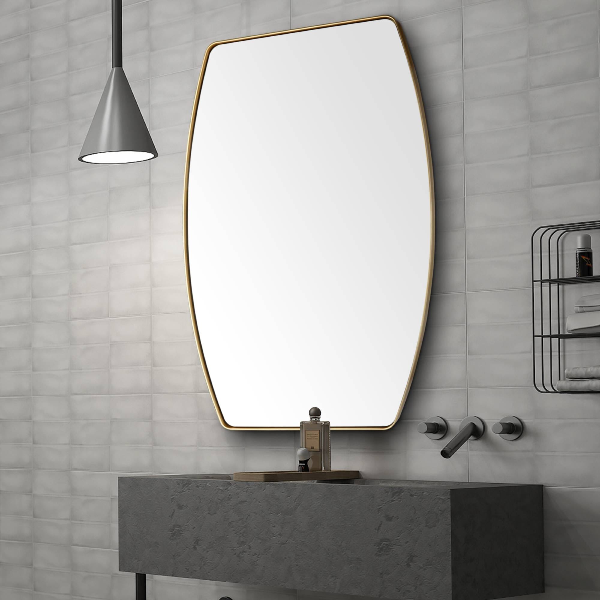 Miroir mural oblong en métal MacLuu