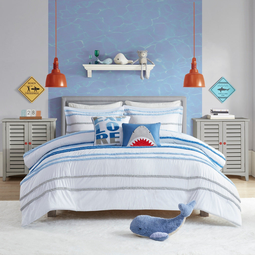 Parure de lit Mackenzie en coton avec bordure en chenille par Intelligent Design Kids