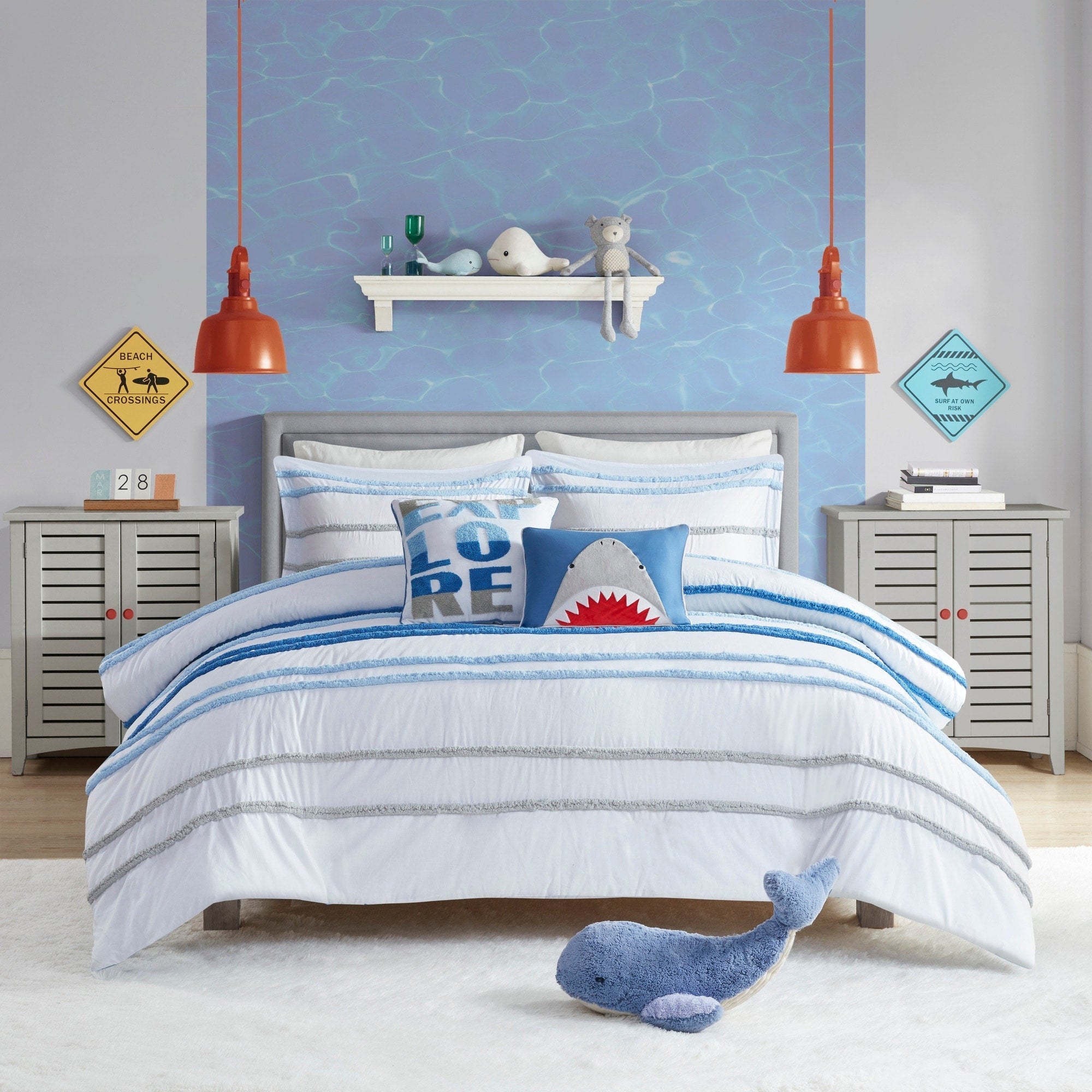Parure de lit Mackenzie en coton avec bordure en chenille par Intelligent Design Kids