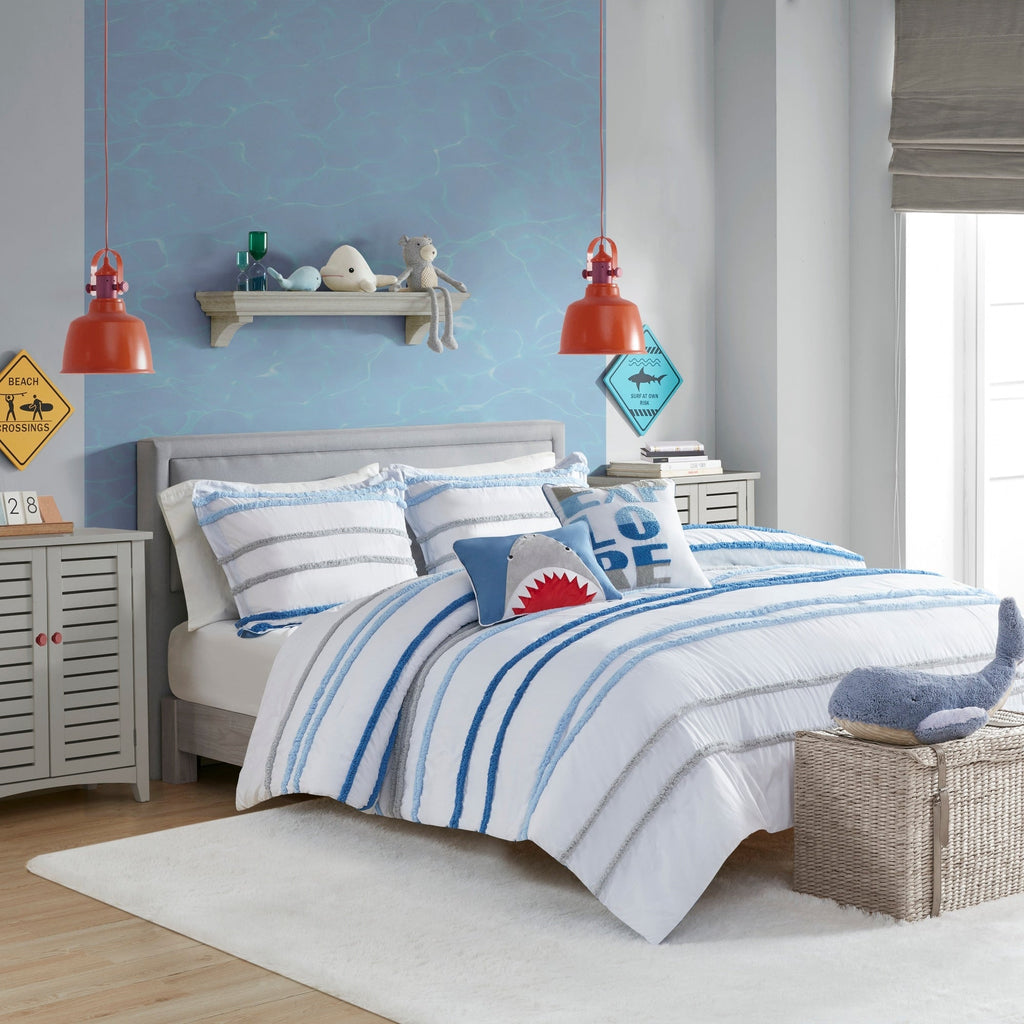 Parure de lit Mackenzie en coton avec bordure en chenille par Intelligent Design Kids
