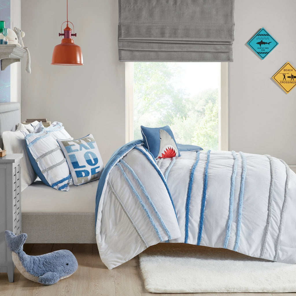 Parure de lit Mackenzie en coton avec bordure en chenille par Intelligent Design Kids