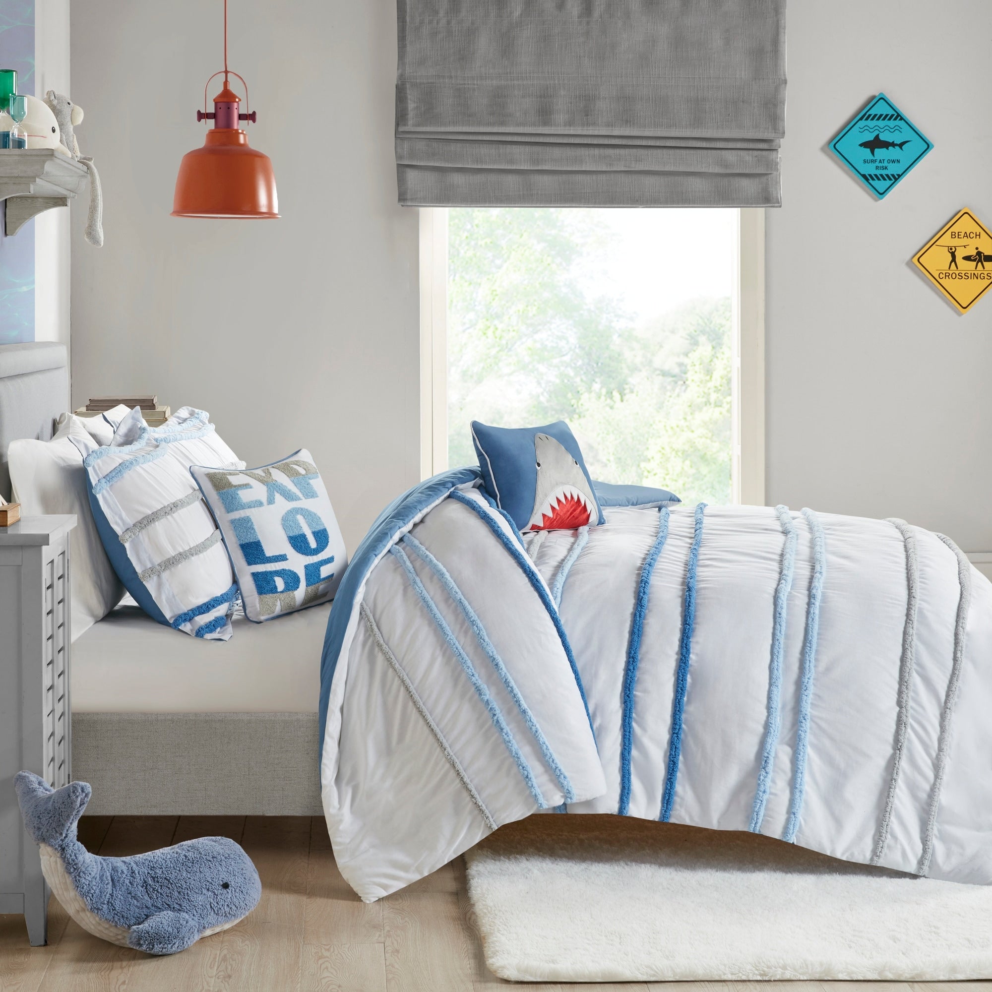 Parure de lit Mackenzie en coton avec bordure en chenille par Intelligent Design Kids
