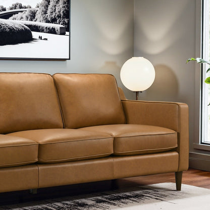 Canapés Madeline Mid-Century Modern Furniture en cuir véritable couleur cognac
