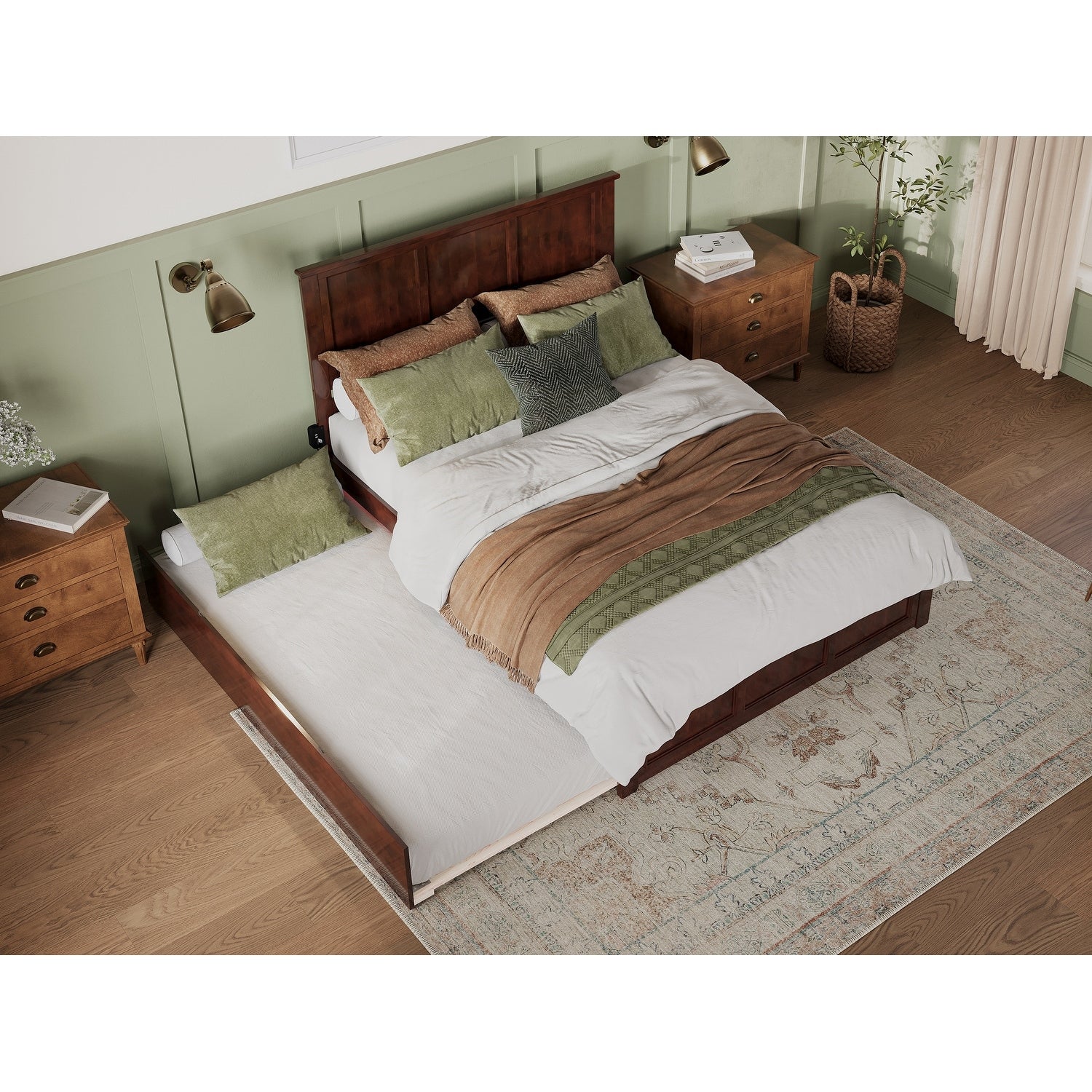 AFI Madison Platform Bed with Matching Footboard & Trundle