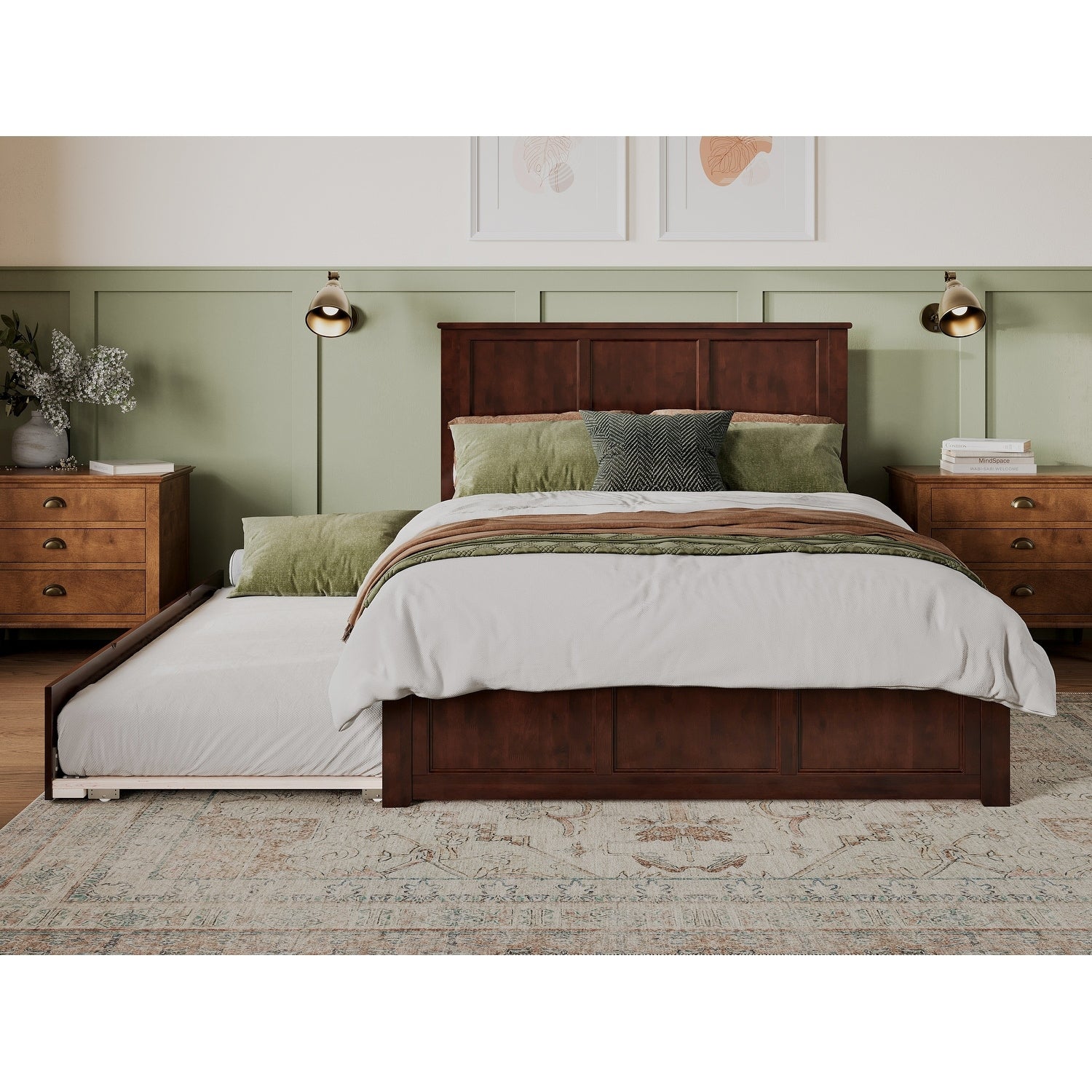 AFI Madison Platform Bed with Matching Footboard & Trundle