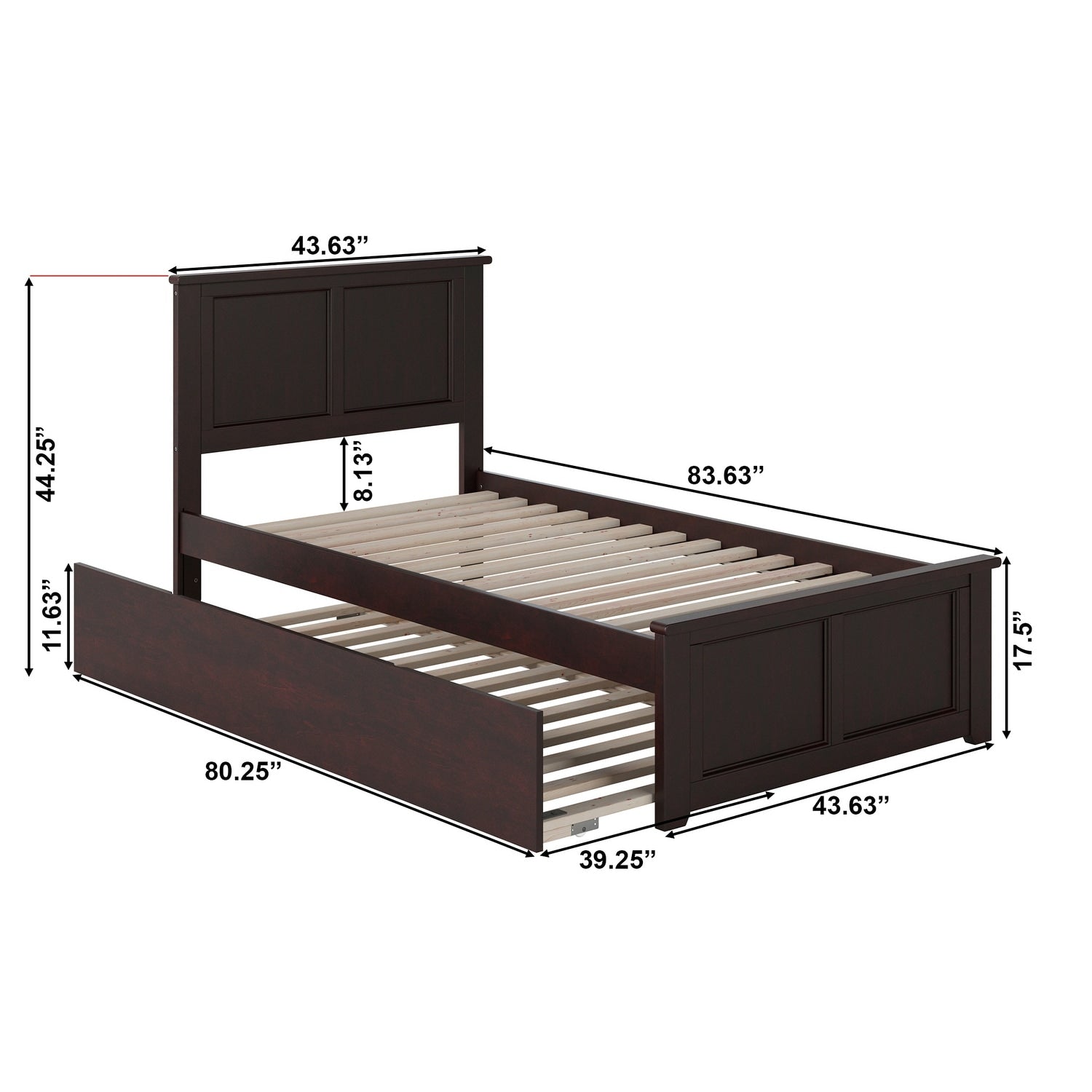 AFI Madison Platform Bed with Matching Footboard & Trundle
