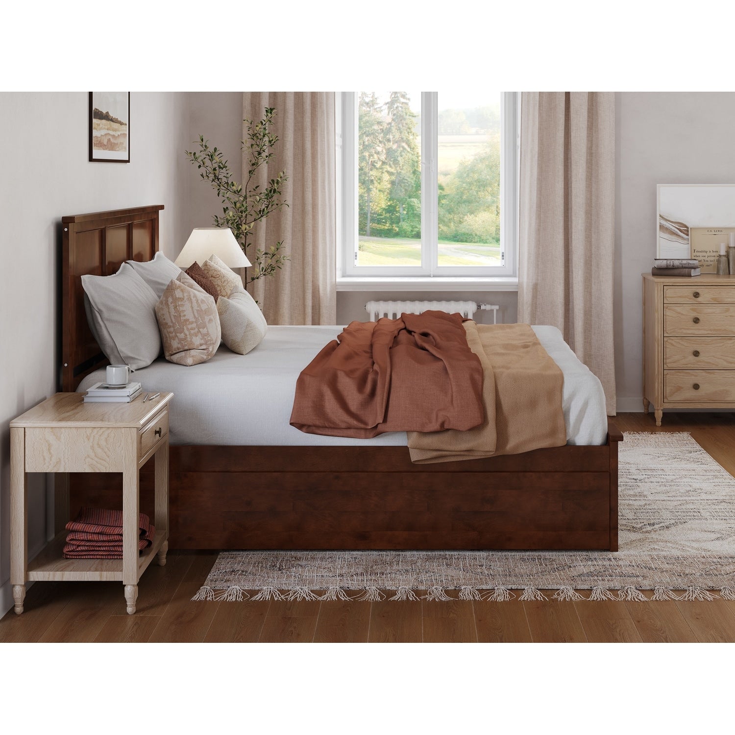 AFI Madison Platform Bed with Matching Footboard & Trundle
