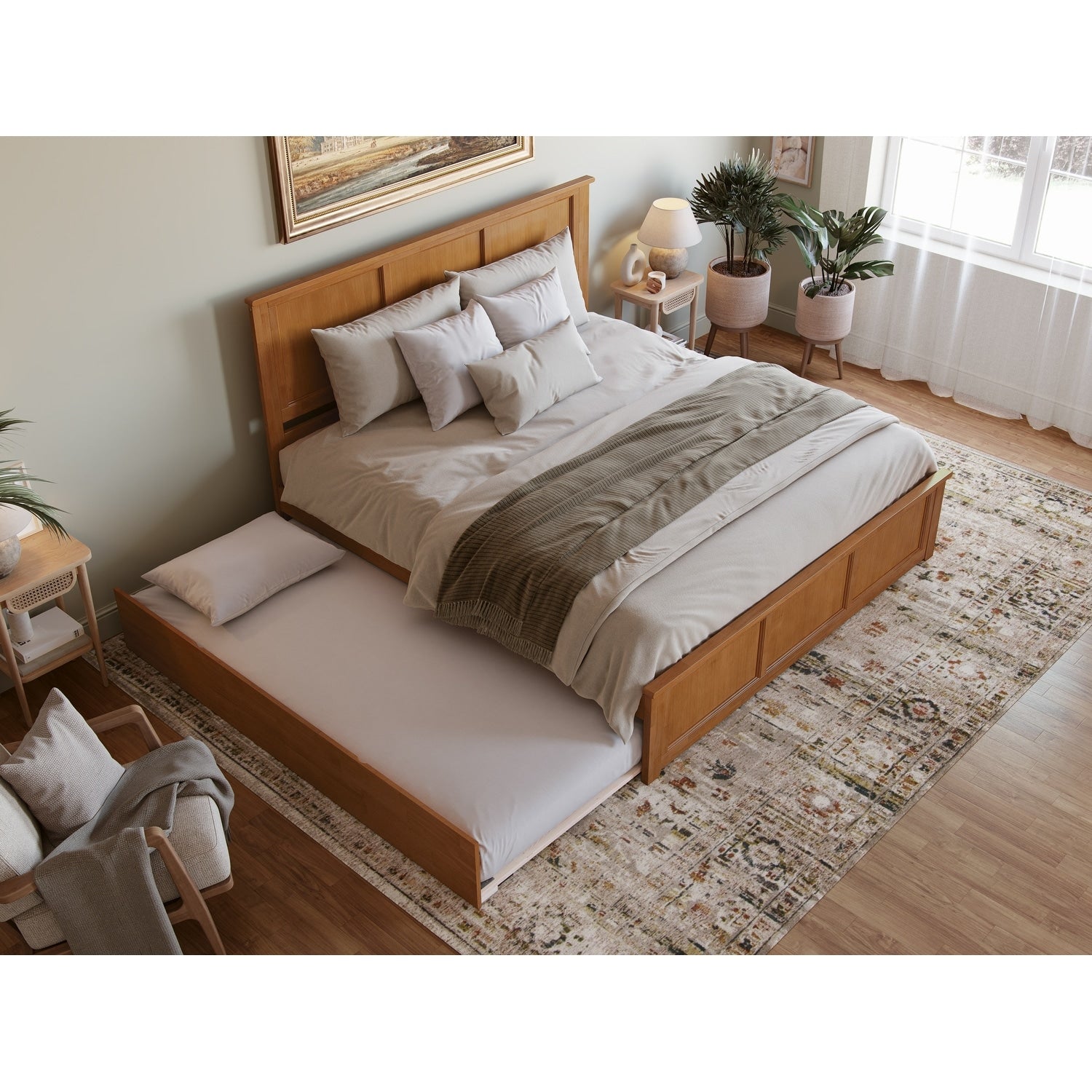 AFI Madison Platform Bed with Matching Footboard & Trundle